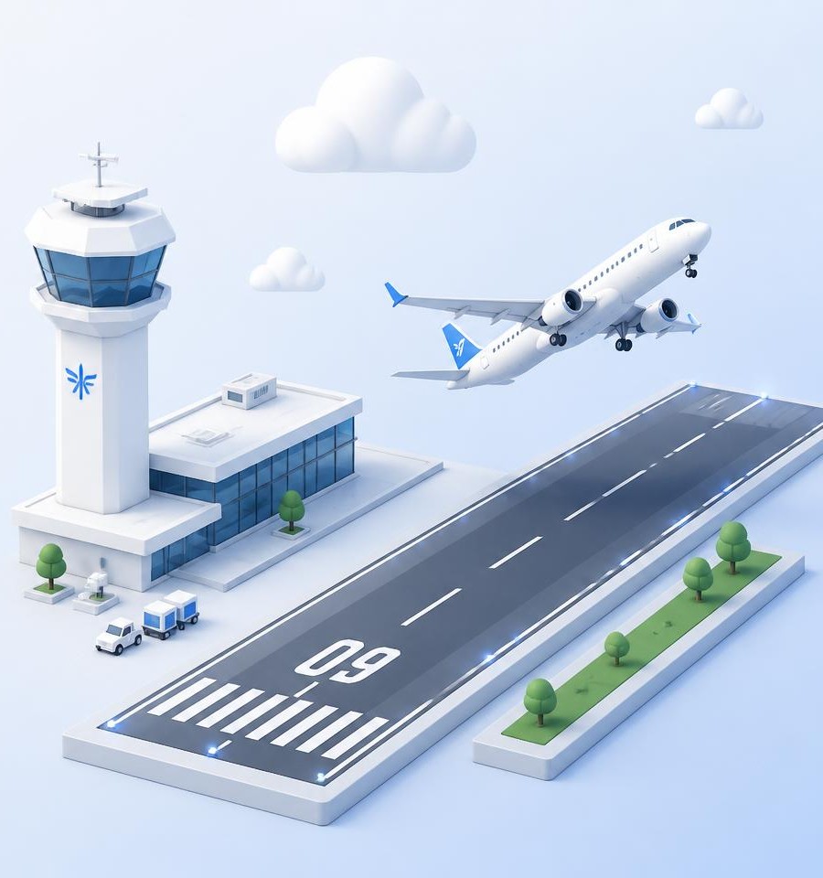 Ilustrasi operasional bandara ParboHub